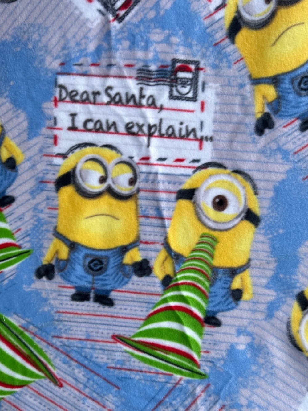 1 yard of Minion Christmas Fleece “Dear Santa”